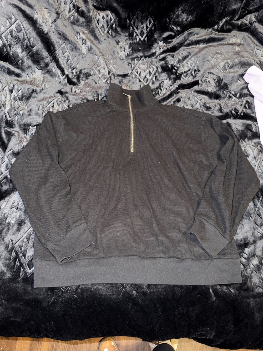 Dex Black Half-Zip Pullover Sweater